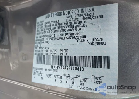 2002 Ford Mustang из США, поврежденный, VIN 1FAFP40472F130413